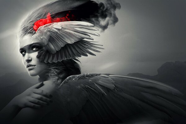 Ange fille avec des ailes