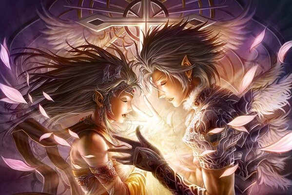 Elfe et elfe en plumes d air