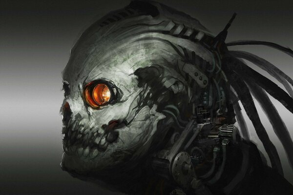 Monstre robot cyborg avec oeil