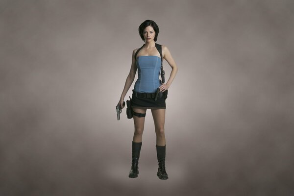 Femme avec des armes de Resident Evil 2