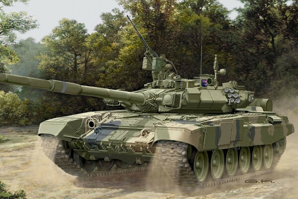 Position de départ du char t-90 lors des exercices