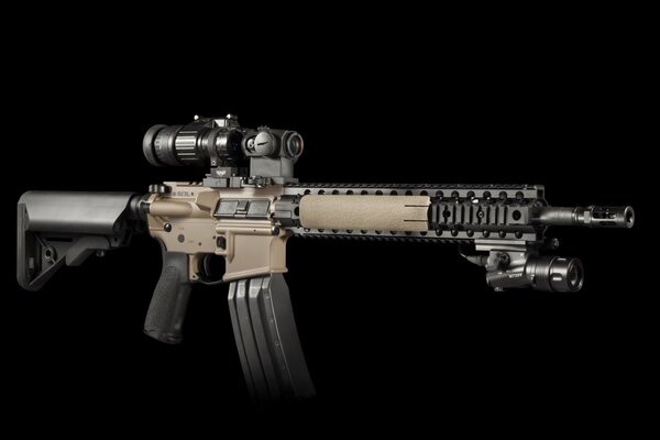 Fusil cool semi-automatique sur fond noir