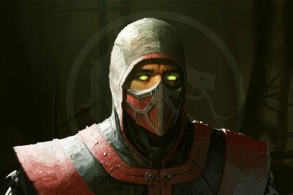 Hermac sur fond de signe Mortal Kombat