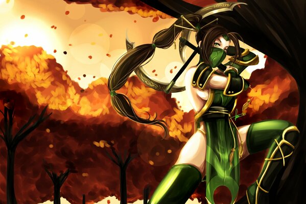 Fille avec des armes du jeu League of Legends