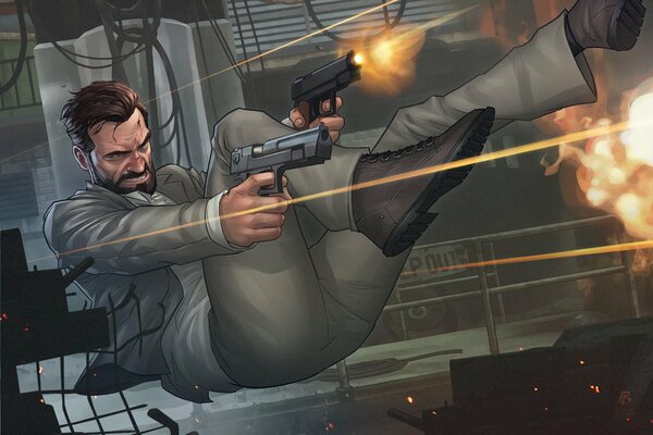 Max Payne dans le célèbre saut