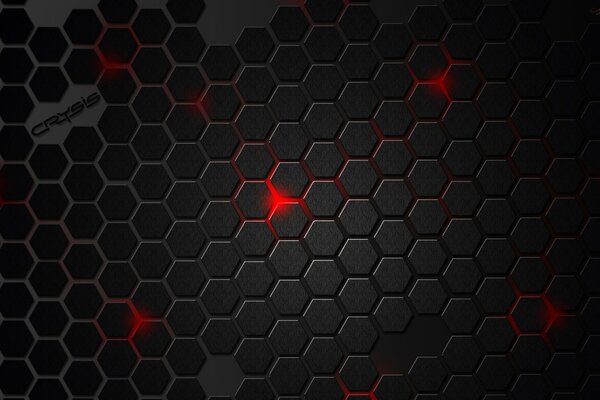 Screensaver krysis avec des fentes noires et la lumière rouge