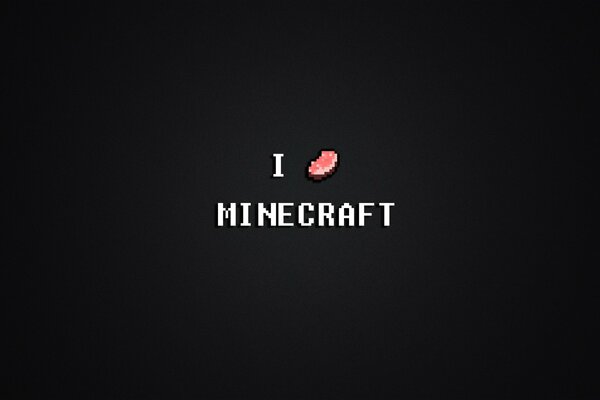 Inscription en lettres blanches j aime Minecraft