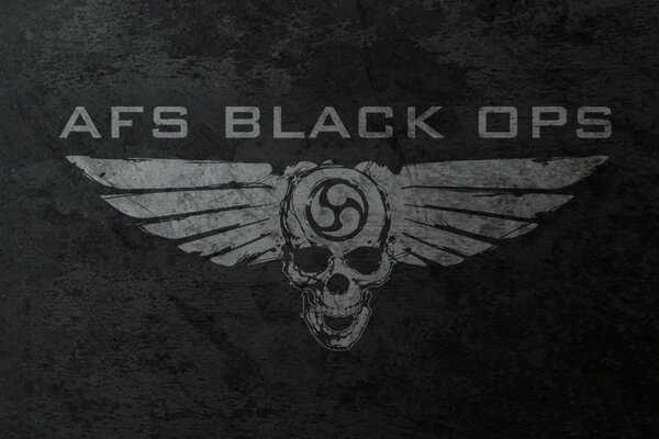 Motif de crâne avec des ailes de AFS black ops