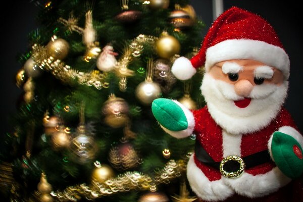 Père Noël jouet. Pour Le Nouvel An. Fond d écran de vacances