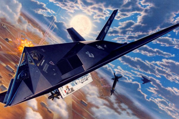 Lockheed F - 117 avion d attaque tactique subsonique simple américain