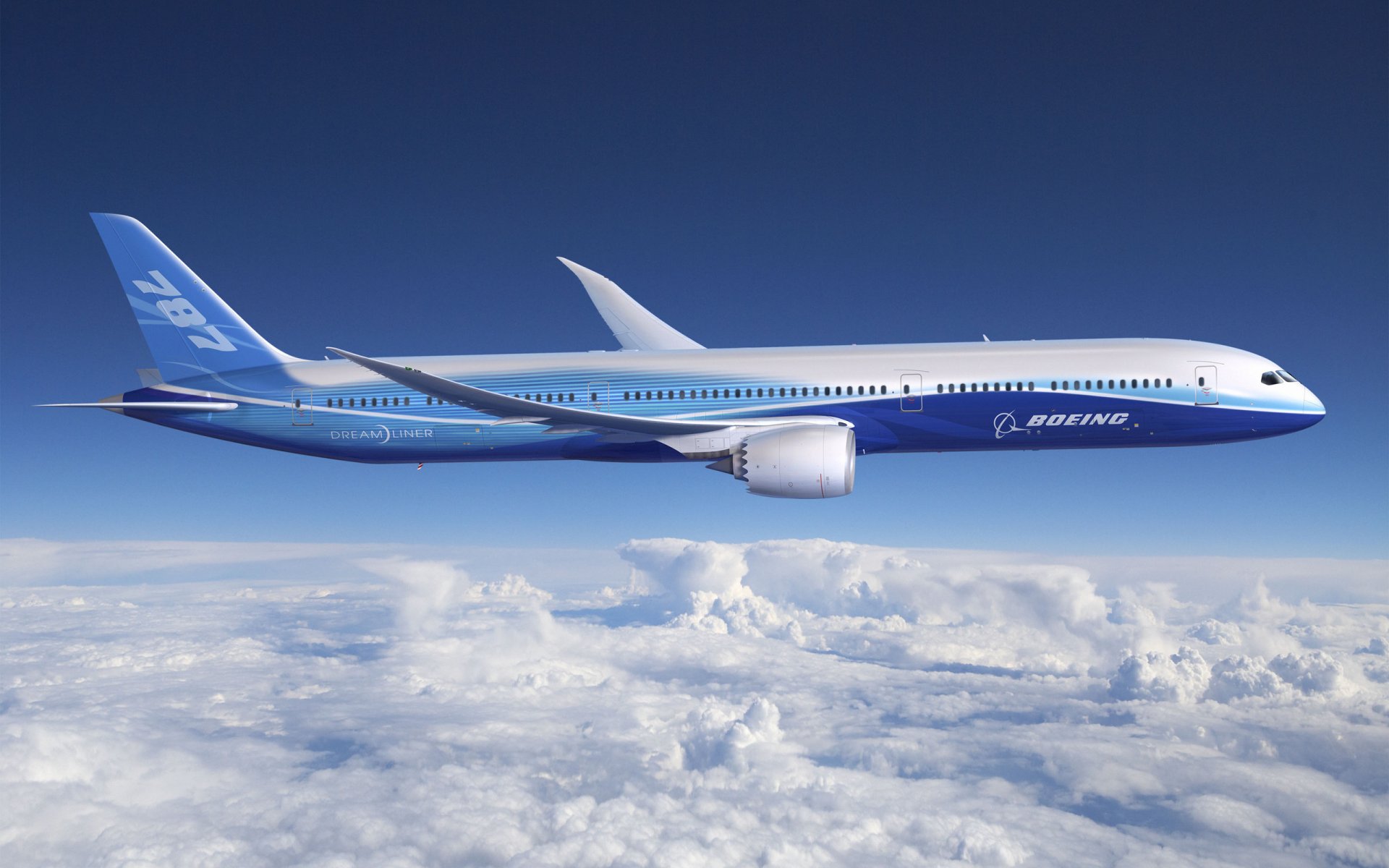 boeing dreamline ciel nuages aviation