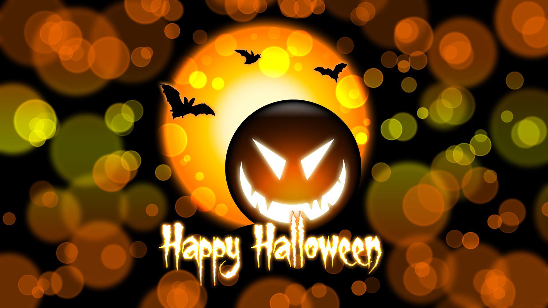 halloween citrouille chauves-souris cercles inscription joyeux halloween