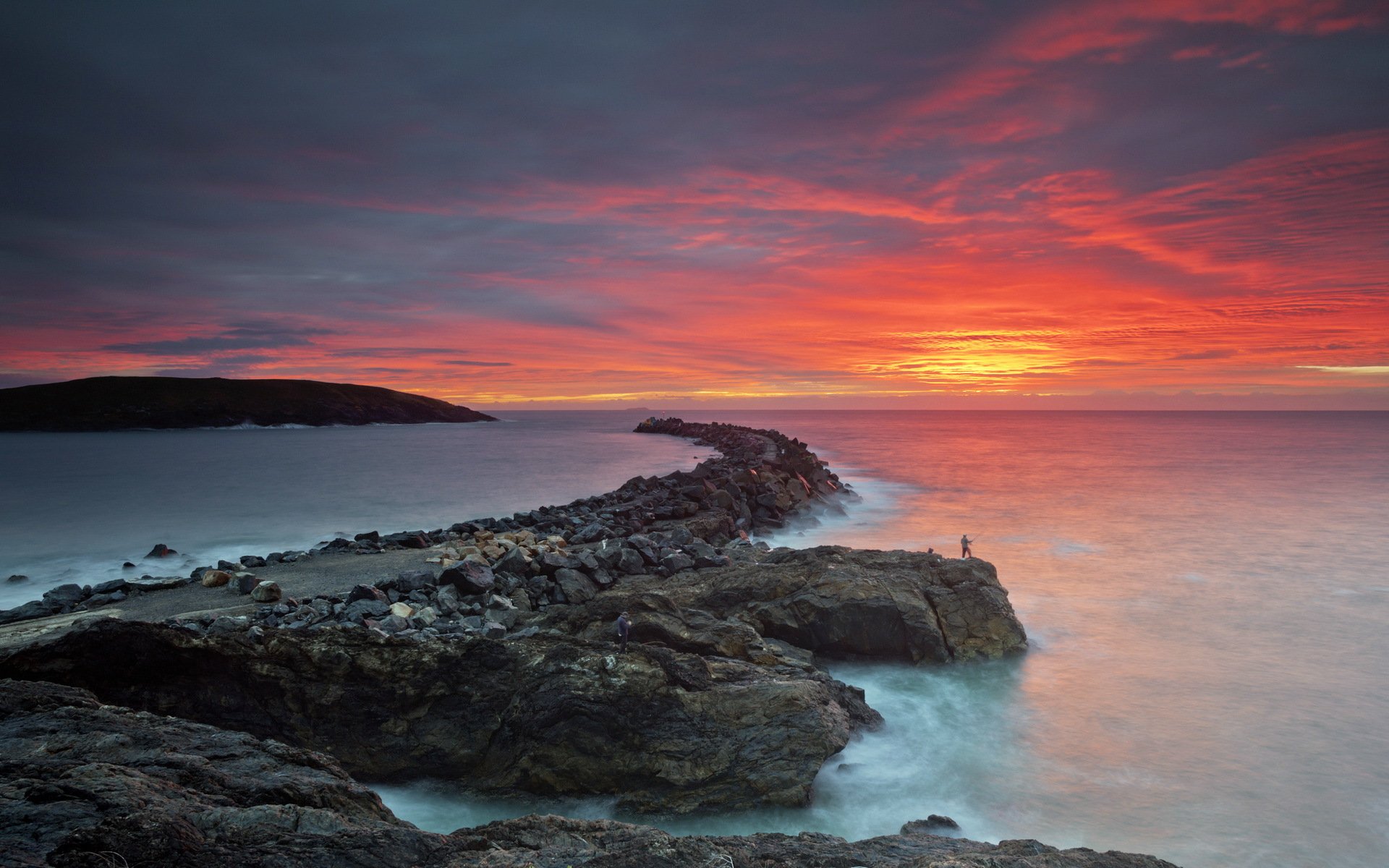 coucher de soleil mer paysage