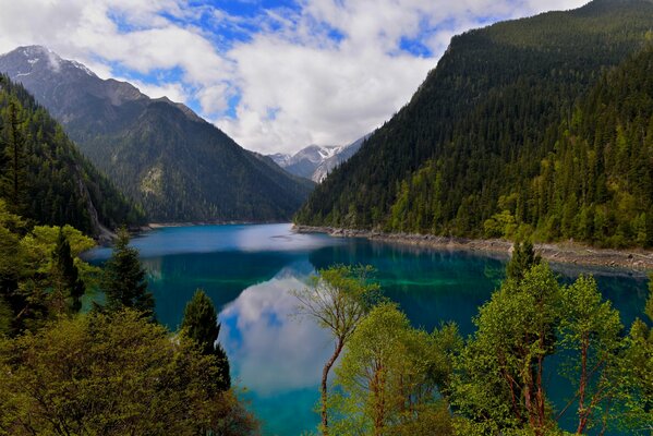 Chine. Long lac dans la réserve