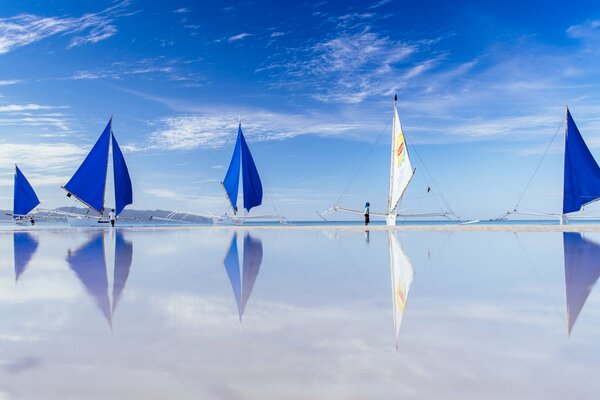 Mer bateau voilier ciel