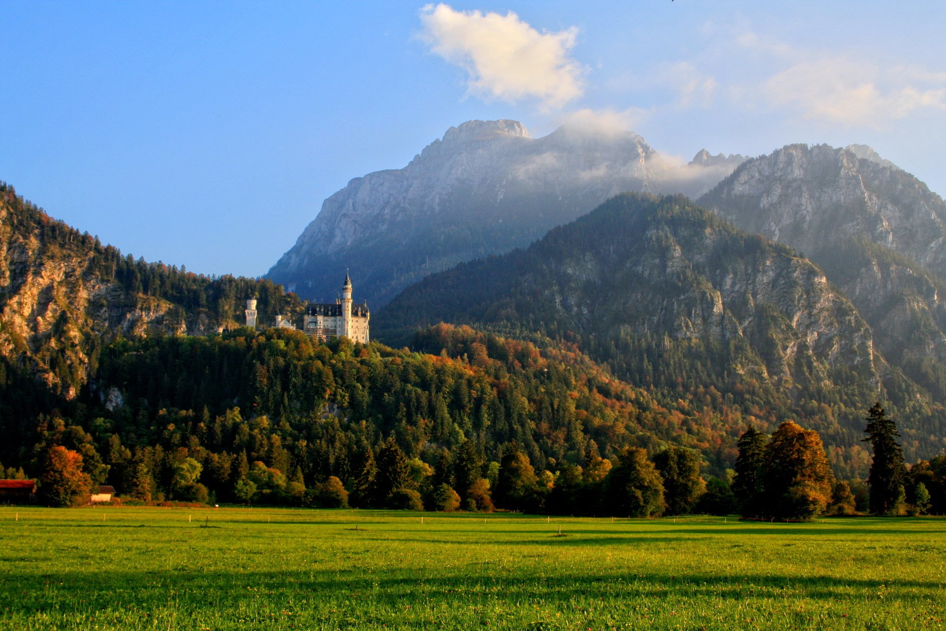 allemagne schwangau montagnes château nuages forêt nature photo